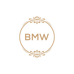 Elegant Monogram Logo Design with Decorative Frame &ndash; BMW Luxury Brand Identity Icon
