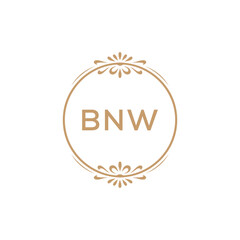 Elegant Monogram Logo Design with Decorative Frame – BNW Luxury Brand Identity Icon
