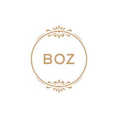 Elegant Monogram Logo Design with Decorative Frame – BOZ Luxury Brand Identity Icon
