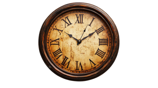 Wall clock with minimalist design Transparent background, PNG