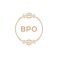 Elegant Monogram Logo Design with Decorative Frame – BPO Luxury Brand Identity Icon
