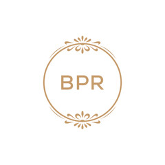 Elegant Monogram Logo Design with Decorative Frame – BPR Luxury Brand Identity Icon
