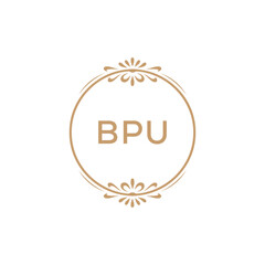Elegant Monogram Logo Design with Decorative Frame – BPU Luxury Brand Identity Icon
