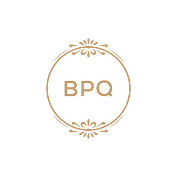 Elegant Monogram Logo Design with Decorative Frame &ndash; BPQ Luxury Brand Identity Icon
