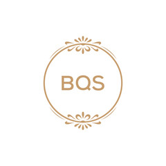 Elegant Monogram Logo Design with Decorative Frame – BQS Luxury Brand Identity Icon
