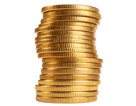 Crown vector PNG transparent - Firefly_Money coin stack PNG