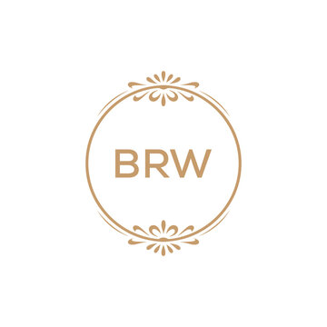 Elegant Monogram Logo Design with Decorative Frame &ndash; BRW Luxury Brand Identity Icon

