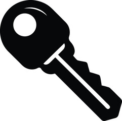 Filled Key Icon Vector Illustration