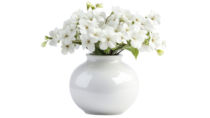 White ceramic flower vase Transparent background, PNG