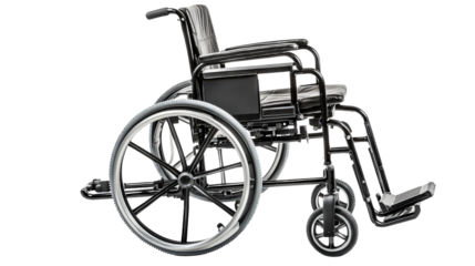 Wheelchair, folded and portable Transparent background, PNG