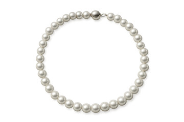 Obraz premium Classic pearl necklace isolated on transparent background, ideal for adding a touch of elegance to fashion or wedding projects