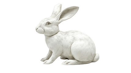 Fototapeta premium White rabbit sitting Transparent background, PNG
