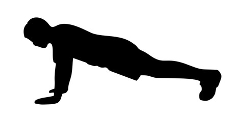 Pushup Exercises Silhouette Demonstration