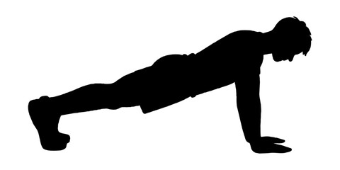 Pushup Exercises Silhouette Demonstration