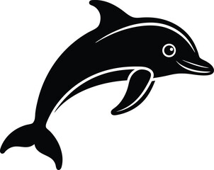 Obraz premium Outlined Dolphin Icon Vector Illustration