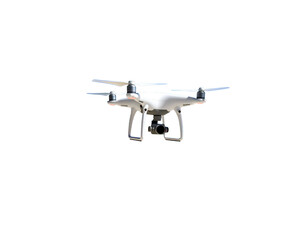 Drone flying above a beach, Perfect for aerial view or modern tech themes.