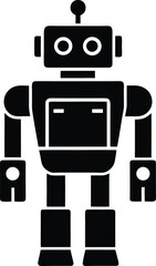 Solid Robot Icon Vector Illustration