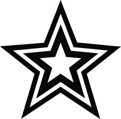 Obraz premium Solid Star Outline Icon Vector Illustration