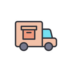 Delivery Truck Carrying Package For Shipping And Logistics Concept