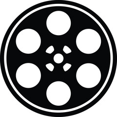 Vintage Film Reel Icon Vector Illustration