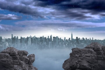 Large city on the horizon