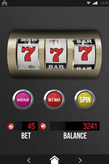 Casino slot machine app on mobile display