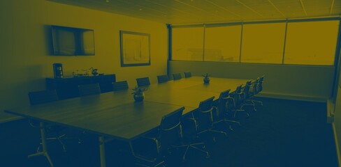 Table and chairs in office