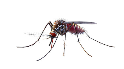 3D rendered Aedes mosquito with realistic textures Transparent background, PNG