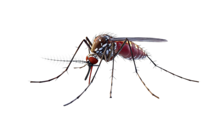 3D rendered Aedes mosquito with realistic textures Transparent background, PNG