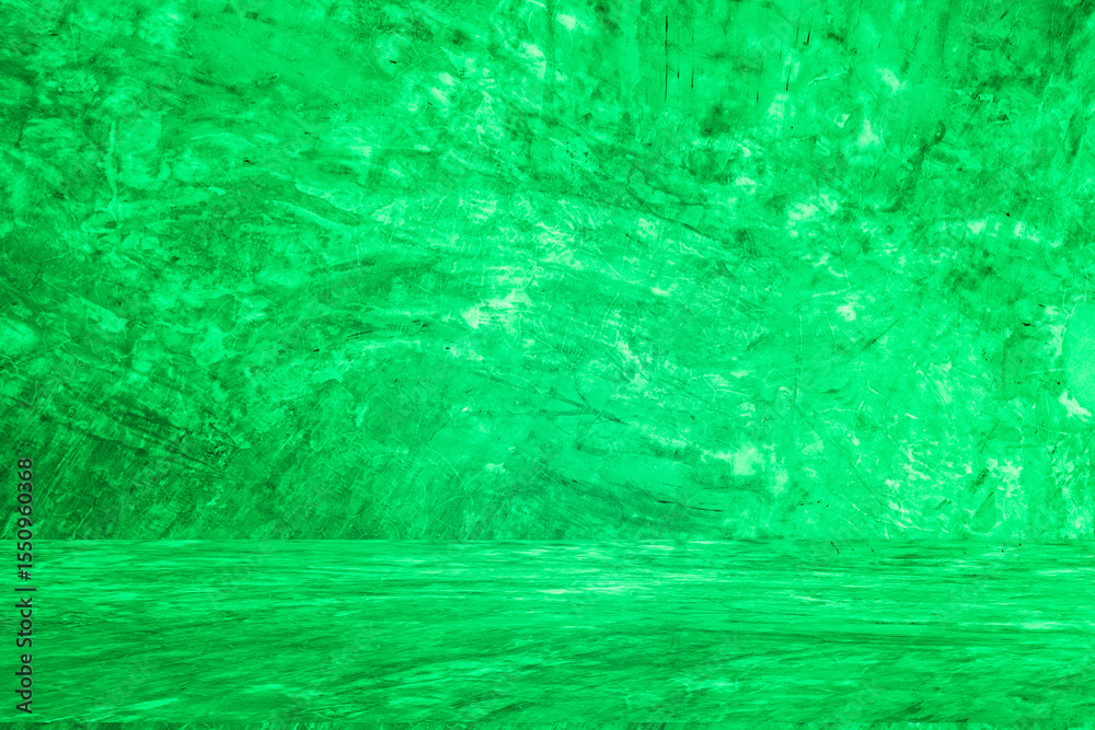 Aufkleber Wall interior background, studio and backdrops show products. with leaf shadow from window color green and white. background for text insertion and presentation of product	
