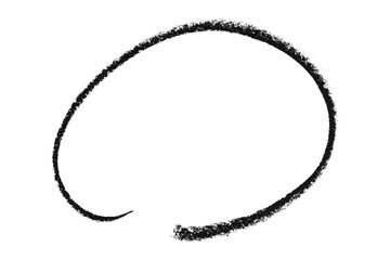 Fototapeta premium Black pencil highlight circle mark isolated on transparent background