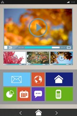 Digitally composite image of video player with various icons © vectorfusionart