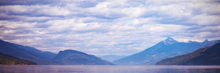 Landscape of lake with mountains
