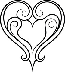 Love line art, heart, love ribbon