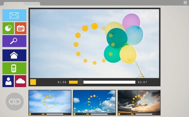 Digitally generated image of various video and computer icons © vectorfusionart