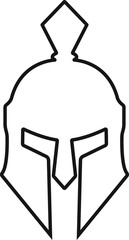 spartan helmet icon in line style. isolated on transparent background