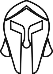 spartan helmet icon in line style. isolated on transparent background