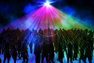 Digitally generated nightclub under lasers