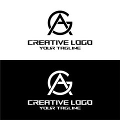 creative letter logo ga design vector