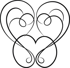 Love line art, heart, love ribbon