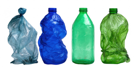 Crumpled plastic bottles