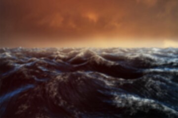 Waves in sea during sunset