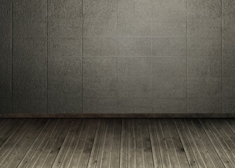 Dark room with floorboards