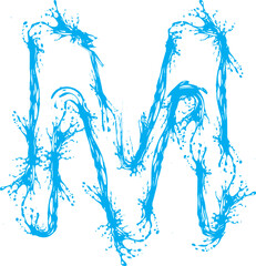 Splashes water alphabet letter