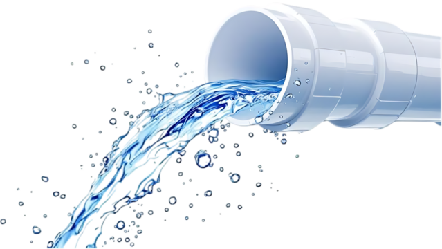 Water flowing from a pipe, clean water, fresh water, liquid