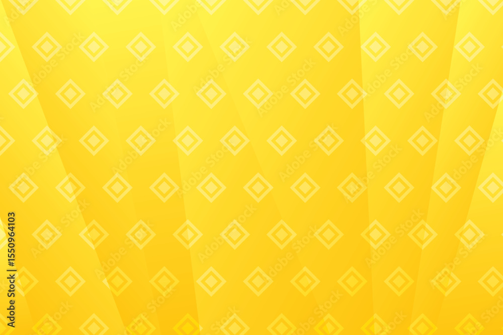 Poster bright yellow background with a subtle diamond pattern and diagonal light rays