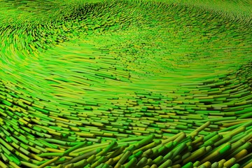 High angle view of green optical fiber