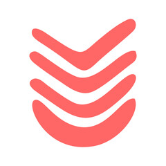 Red Chevron Arrow Icon in Hand-Drawn Minimalist Style Vector Illustration