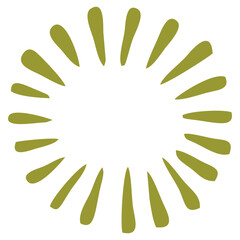 Abstract Starburst Pattern with Petal-Like Olive Green Lines in Vector Illustration