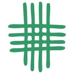 Green Grid Pattern Created from Intersecting Handdrawn Horizontal Lines